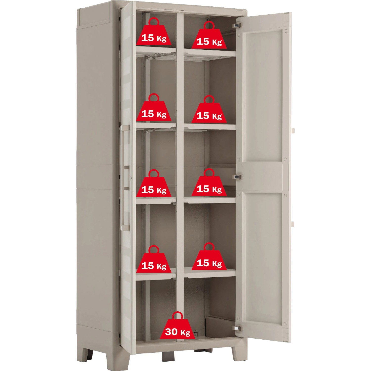 KIS Kunststoffschrank Gulliver Sandbeige 80 x 44 x 182 cm 8 Böden kaufen bei OBI