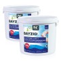 Zwei Eimer Bayzid Multitabs 5in1 Poolpflege, je 5kg, für die Langzeitbehandlung und Desinfektion von Pools.