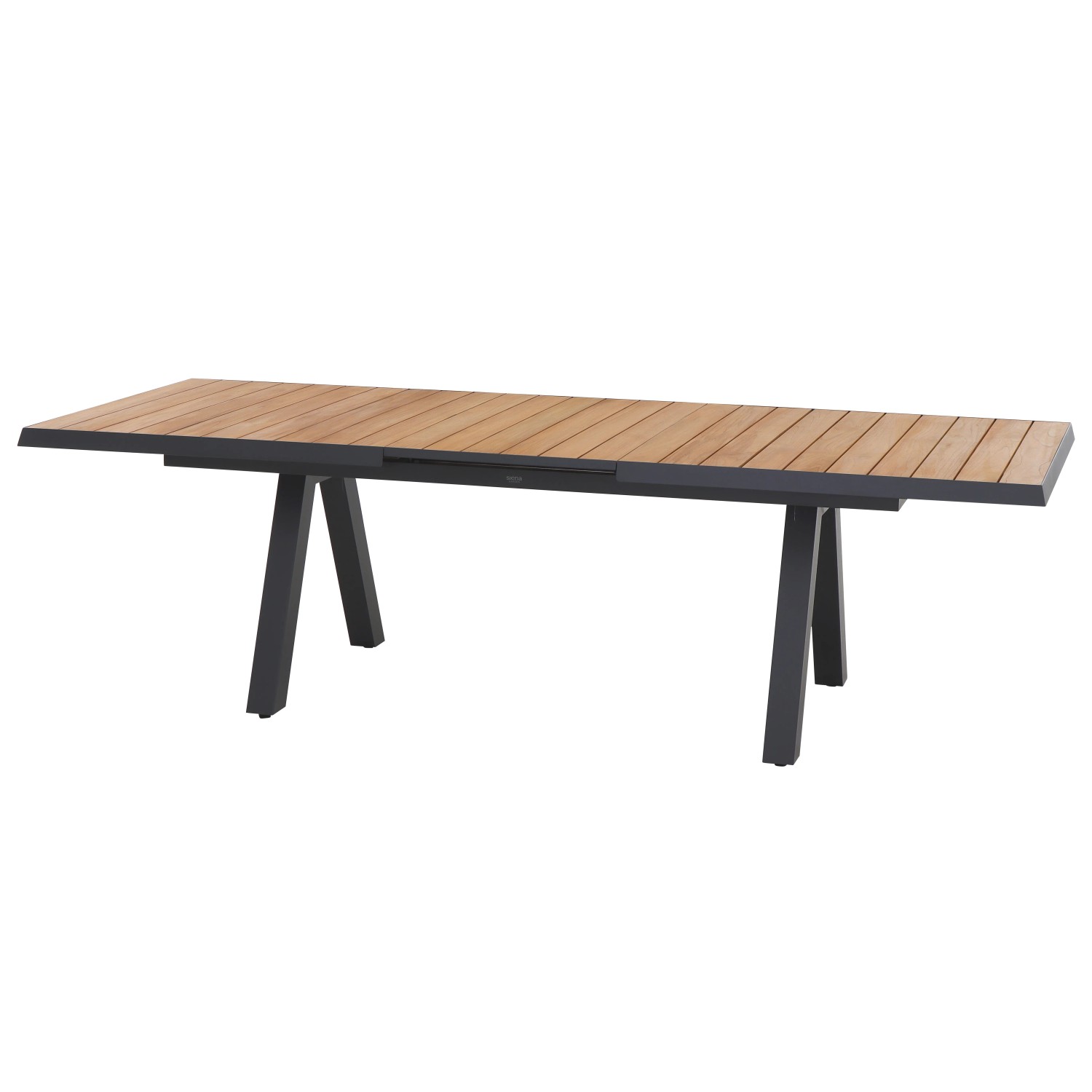 Rechteckiger, ausziehbarer Siena Garden Gartentisch Tirana aus Teakholz, 100 x 260 cm.