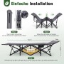 Sekey Campingbett klappbar, grau, mit Tragetasche und Aufbauanleitung. Ideal für Camping & Outdoor.