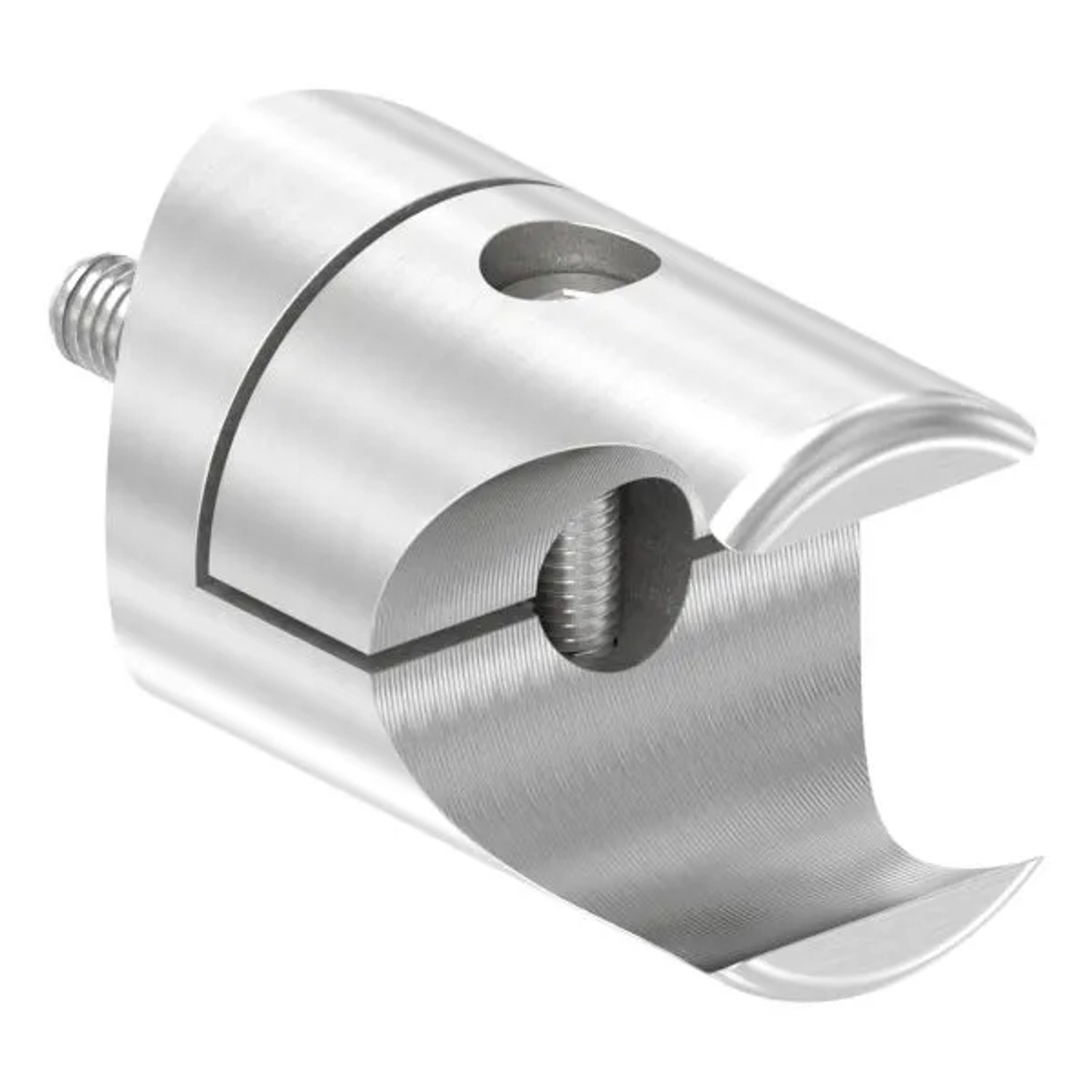 FeNau Halter Edelstahl V2A Für Klemmprofil Ø 27 mm Rohr Ø 42,4 mm Geschliffen Korn 240