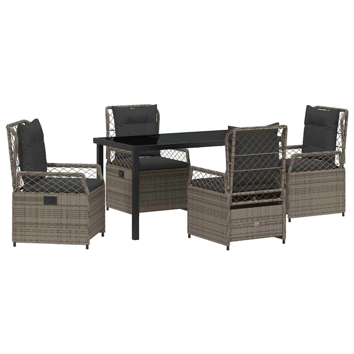 vidaXL Garten Essgruppe 5-Tlg Grau Poly Rattan 3380997 günstig online kaufen