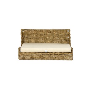 Rohrschneider Wandmulde Seegras, Katzenbett in Natur mit Kissen.