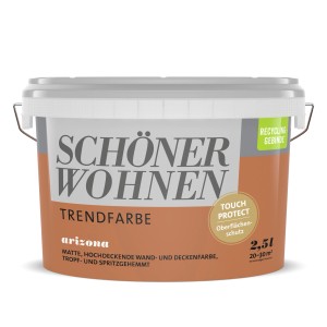 Schöner Wohnen Trend Wandfarbe Arizona, matte, bunte Innenfarbe im Eimer.
