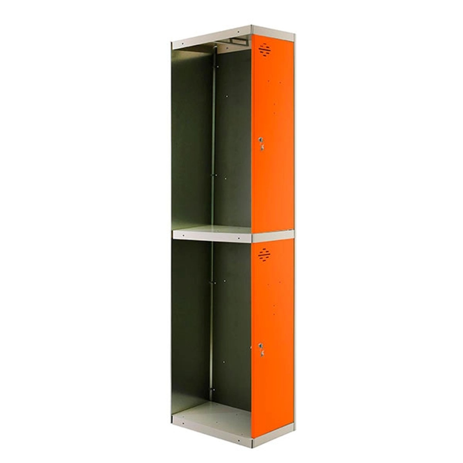 PROREGAL Spind AMEGO HxBxT 180 x 40 x 50 cm 2 Abteile Anbaumodul Grau-Orang günstig online kaufen