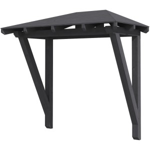 Skan Holz Vordach Wismar 2, schiefergrau lasiert, 258x126 cm. Haustür-Überdachung aus Holz.