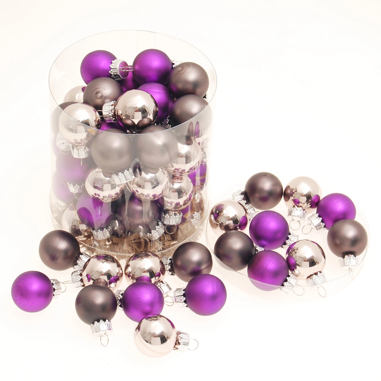 Krebs Glas Lauscha Weihnachtskugeln Mini Violett 3cm