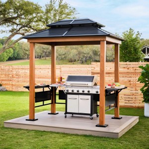 SOJAG Aluminium Grillpavillon Maui Holzoptik 158x249x278 cm