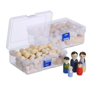 Relaxdays Holzfiguren 100er Set Schimaholz Natur zum Bemalen 6 cm x 18 cm x 12 cm