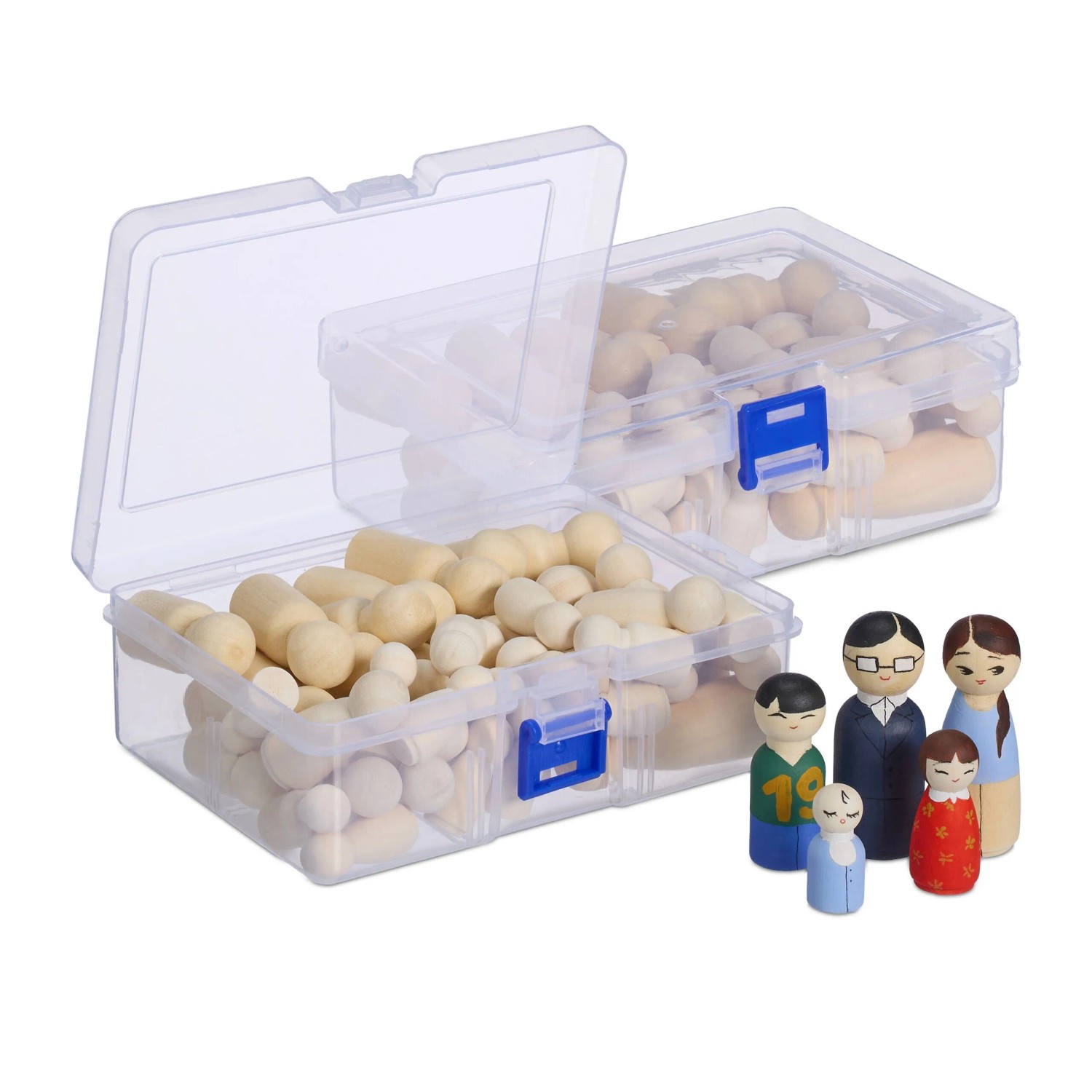 Relaxdays Holzfiguren 100er Set Schimaholz Natur zum Bemalen 6 cm x 18 cm x 12 cm