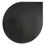 Schwarze Valo Stahlbodenplatte in Tropfenform, 110x110 cm, für Kaminöfen.