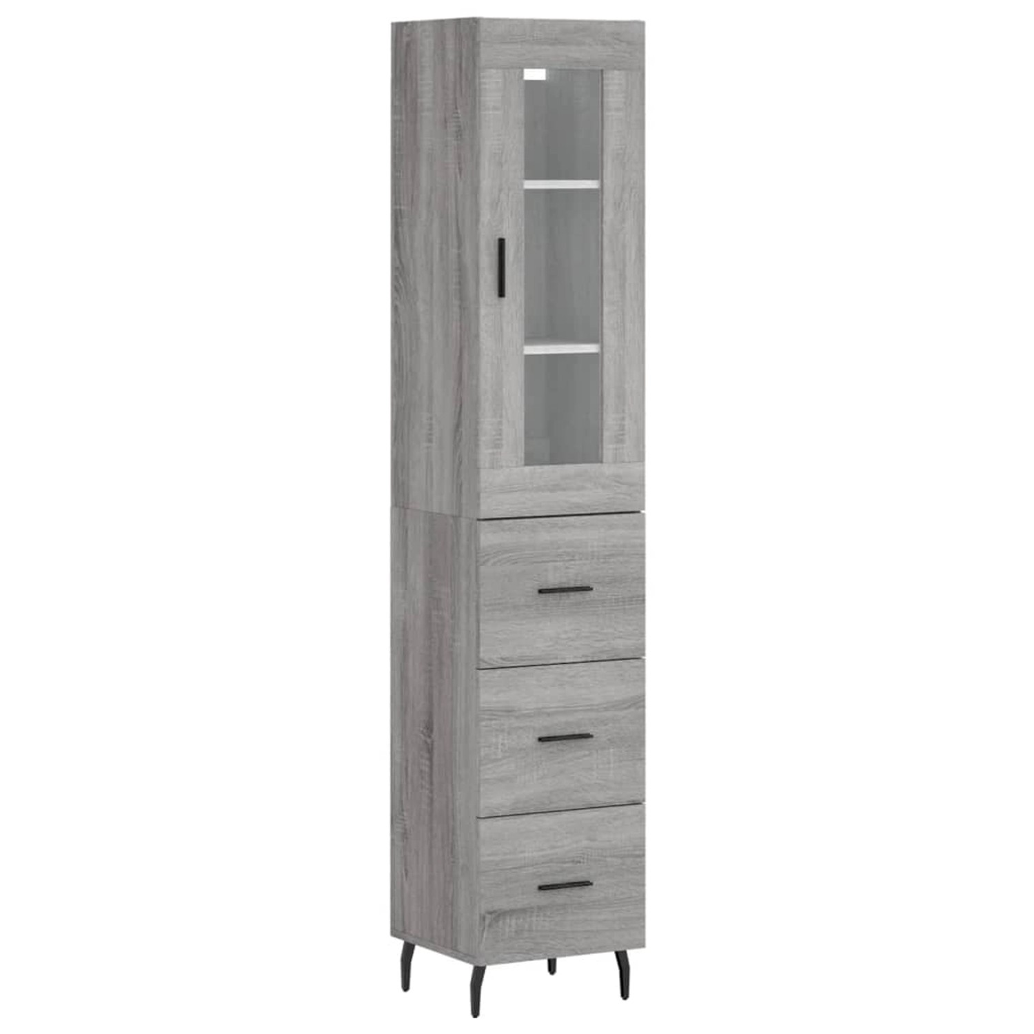 vidaXL Highboard Grau Sonoma 34,5x34x180 cm Holzwerkstoff 3199255 günstig online kaufen