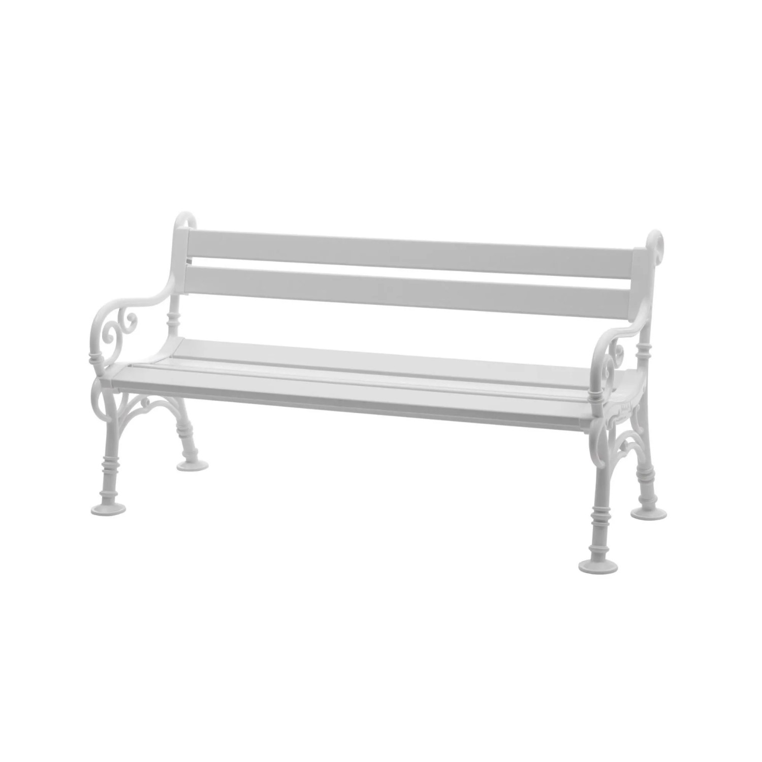 PROREGAL Gartenbank Curacao 3 Sitzer Weiß HxBxT 85 x 160 x 60 cm Witterungskunststoff UV Beständiger Kunststoff Parkbank Sitzbank