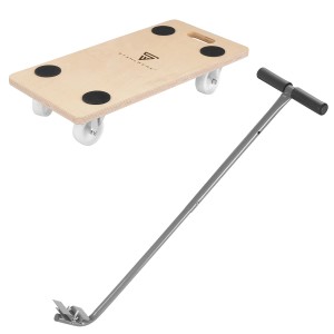 STAHLWERK Rollwagen TR 250 ST mit Handgriff, 250 kg Tragkraft. Plattformwagen aus Holz mit Rollen und Handgriff.