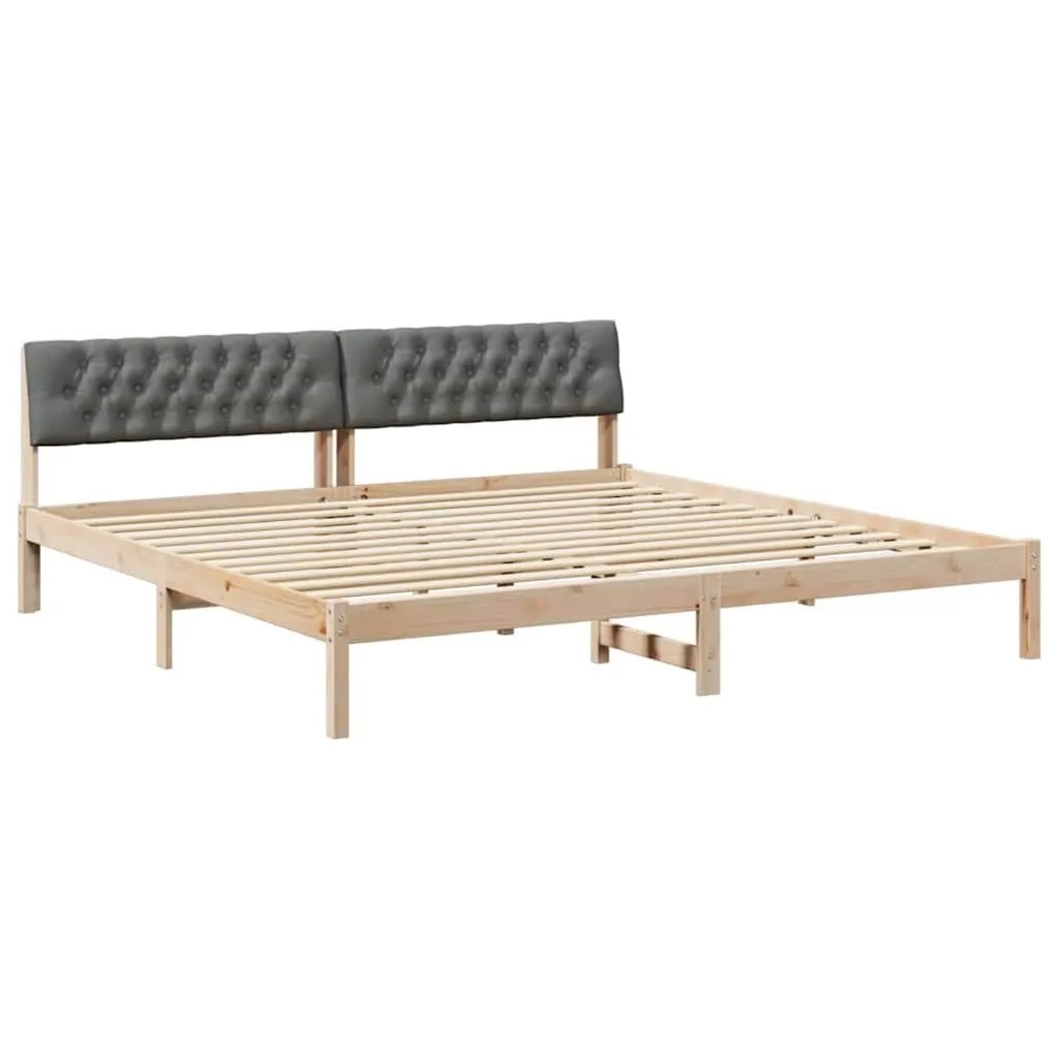 vidaXL Bettgestell Braun und Dunkelgrau 200 x 200 cm Massivholz Kiefer 3394 günstig online kaufen