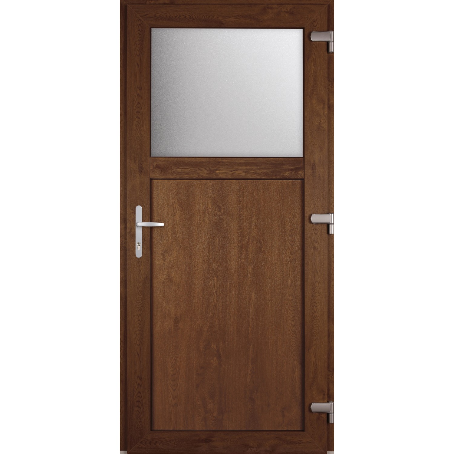 Nebeneingangstür G7401S2 Schwenkhakenschloss Weiß-Oak DIN R auf Maß