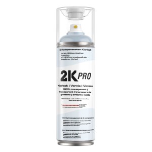2K PRO Klarlack Spraydose, 400ml, hochglänzend. Autolack-Spray für kratzfeste Lackierungen.