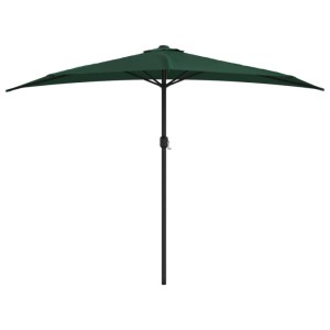 vidaXL Balkon-Sonnenschirm mit Alu-Mast Grün 300x155 cm Halbrund 44592