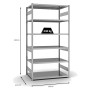Verzinktes PROREGAL Fachbodenregal mit 6 Ebenen, 250x130x80 cm, Fachlast 240 kg, beidseitig nutzbar.