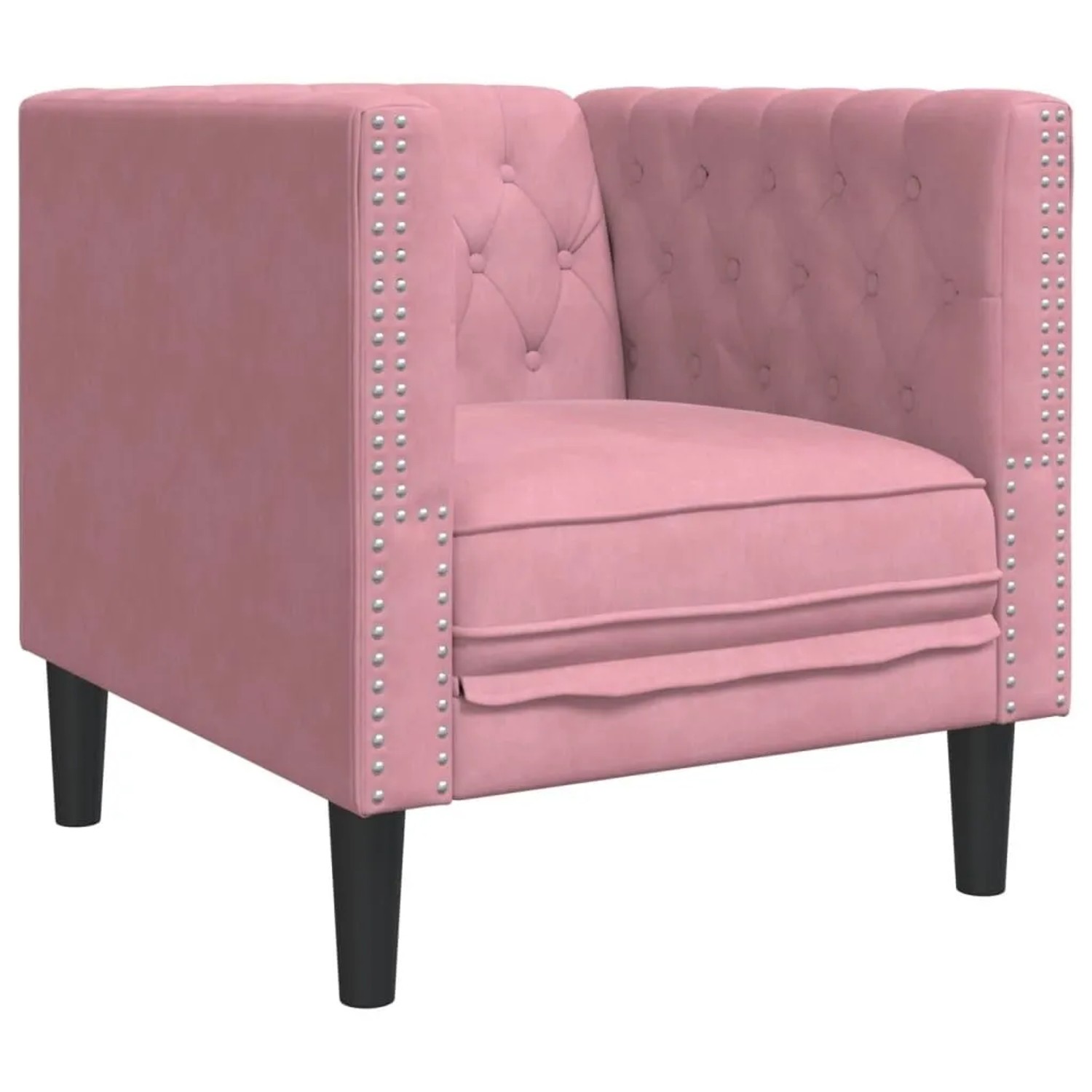 vidaXL Chesterfield-Sessel Rosa Samt 372676