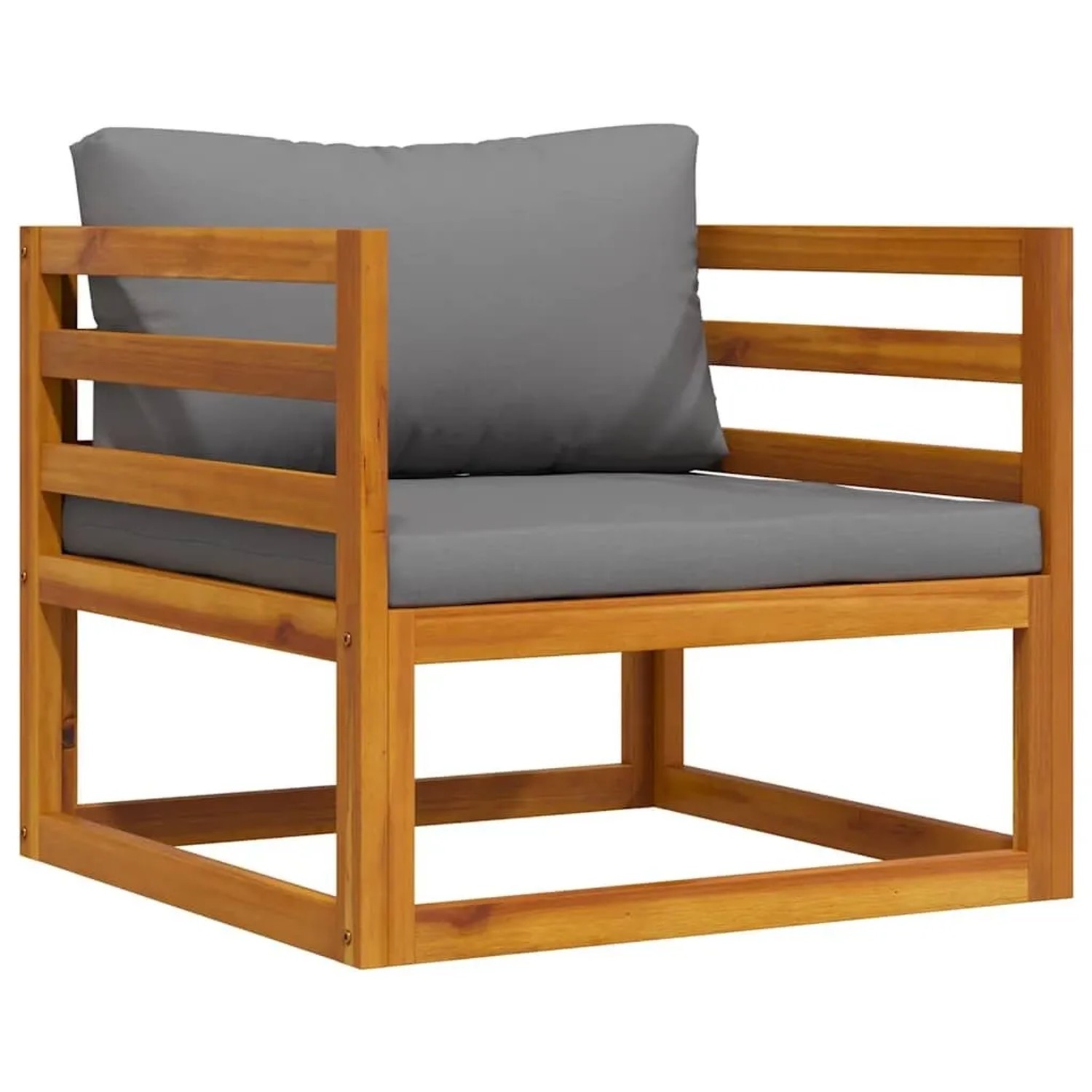 vidaXL Gartenstuhl mit Dunkelgrauen Auflagen Massivholz Akazie 311867