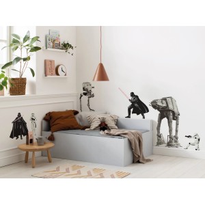 Star Wars Wandtattoo "Doomed" (100x70cm) im Kinderzimmer mit Darth Vader, Sturmtruppler und Kampfläufer.