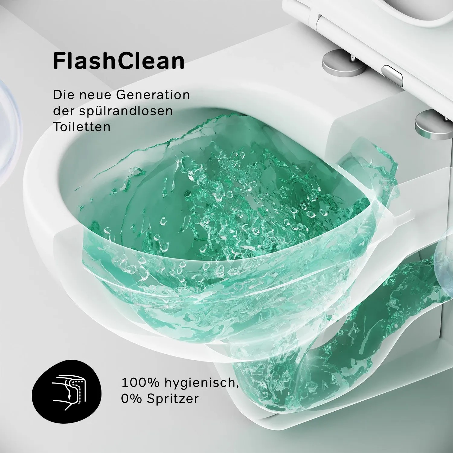 AM.PM Wand-WC Set mit FlashClean Spülung für 100% Hygiene, 0% Spritzer.