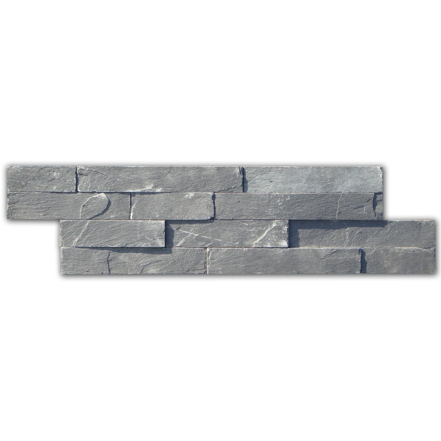 Verblender Schiefer Schwarz, 40x10 cm, für die Wandgestaltung im Innenbereich.
