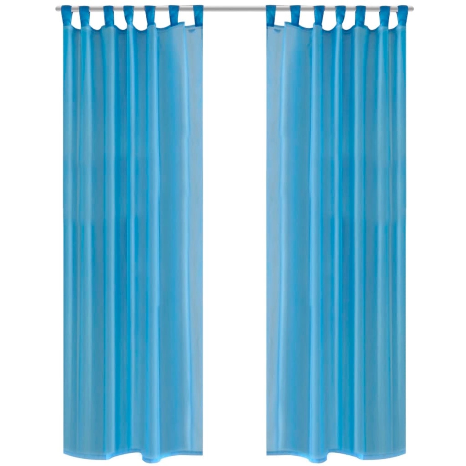 vidaXL 2 x Transparente Gardine Fertiggardine 140 x 245 cm Türkis 130208