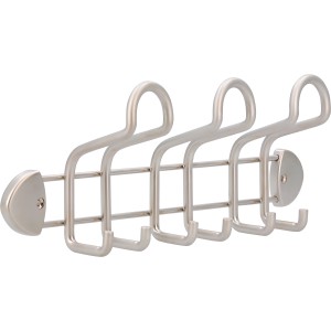 Siro Hakenleiste 1464, Metall Nickel matt, 6 Haken, Länge 365 mm.
