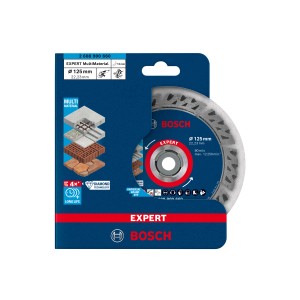 Bosch Expert Diamanttrennscheibe Multi Material, 125 mm Durchmesser. Zubehör für Winkelschleifer.