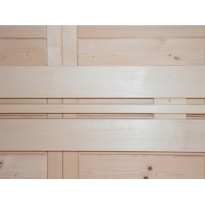 Sauna Rückenlehne aus hellem Holz für Eilo Modell EL-BE 40, 244 cm lang.