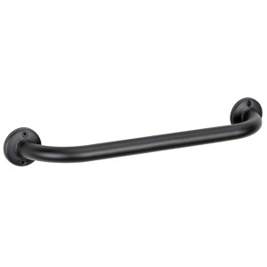 Schwarzer Wenko Badewannengriff Basic aus Edelstahl, 46 cm lang, für mehr Sicherheit im Bad.