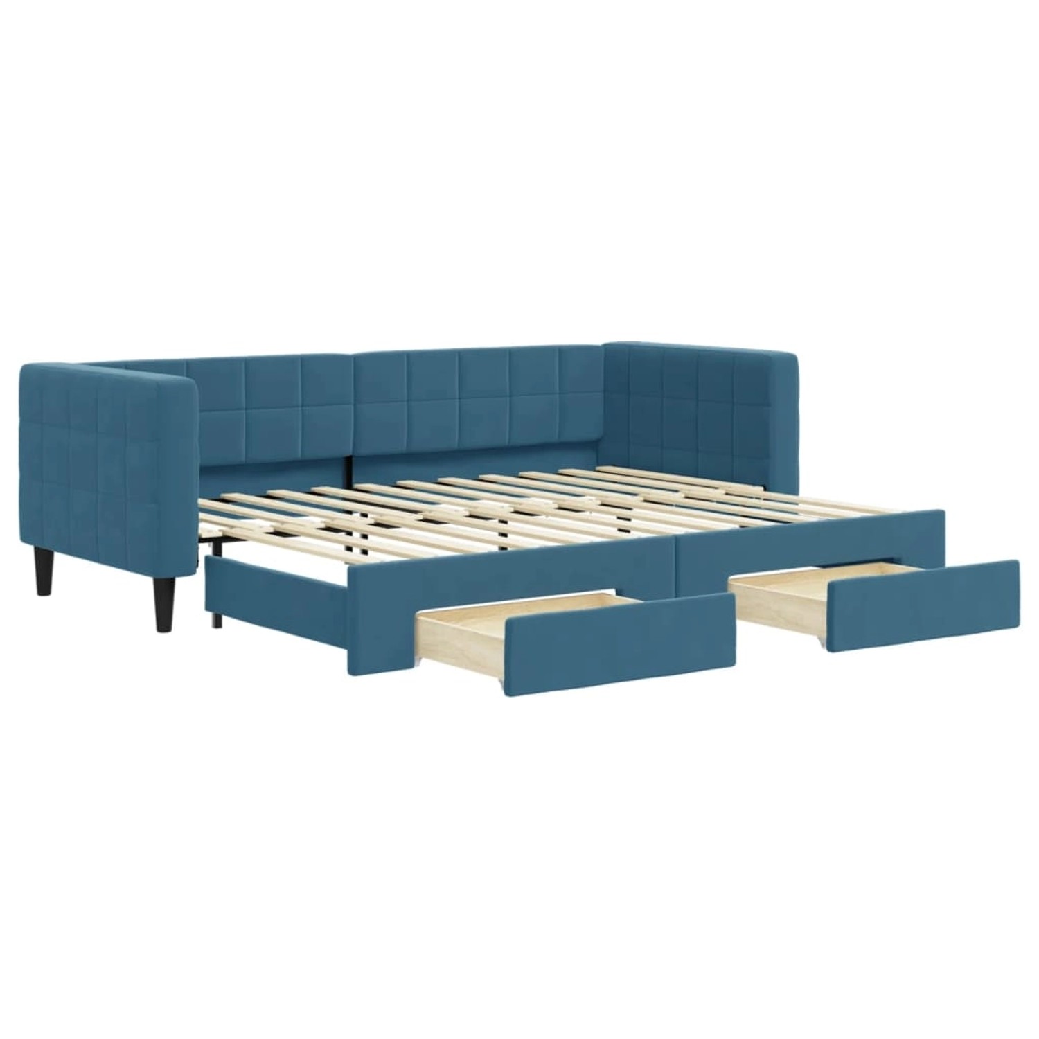 vidaXL Tagesbett Ausziehbar mit Schubladen Blau 80x200 cm Samt1909285 günstig online kaufen