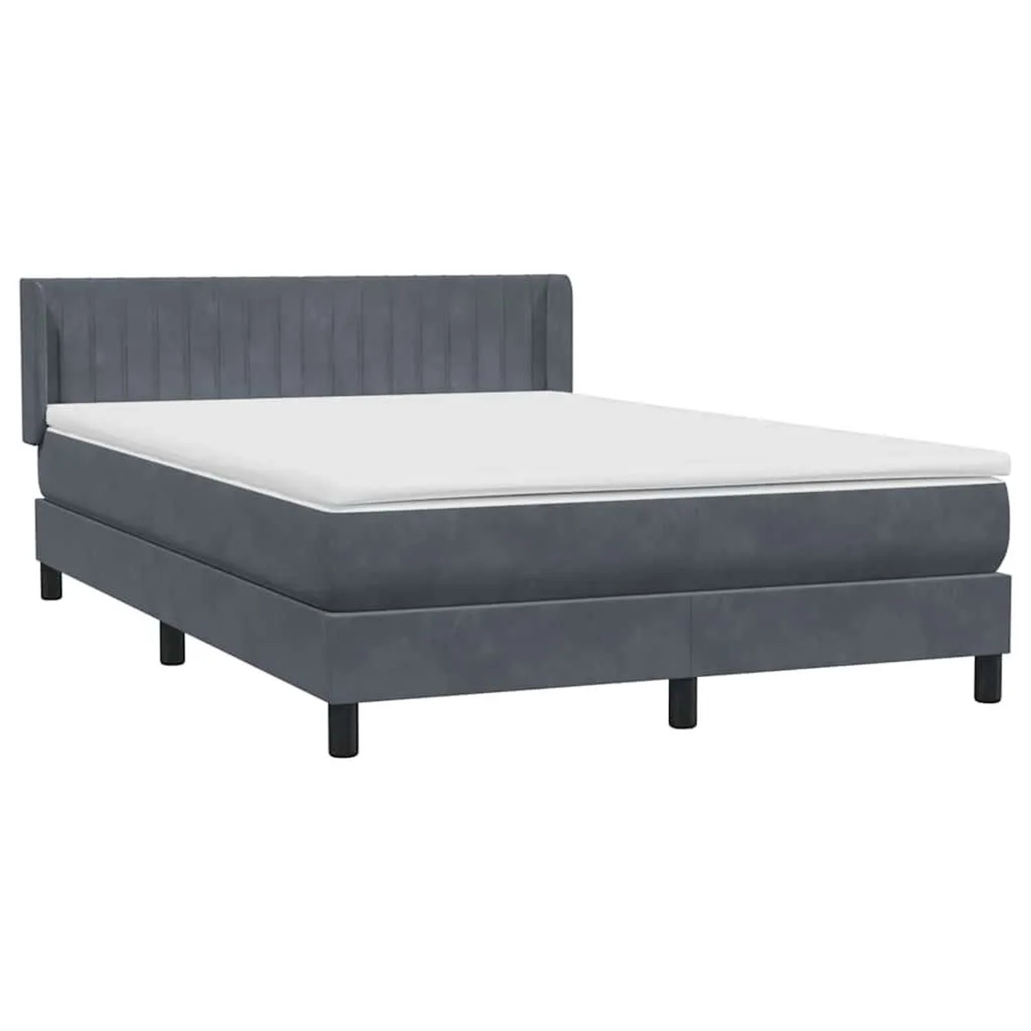 vidaXL Boxspringbett mit Matratze Dunkelgrau 140x220 cm Samt 3318322 günstig online kaufen