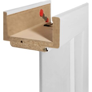 Classen Türzarge in Weiß (ähnlich RAL 9003), 73,5x198,5x16 cm, Rechtsanschlag, Detailansicht.