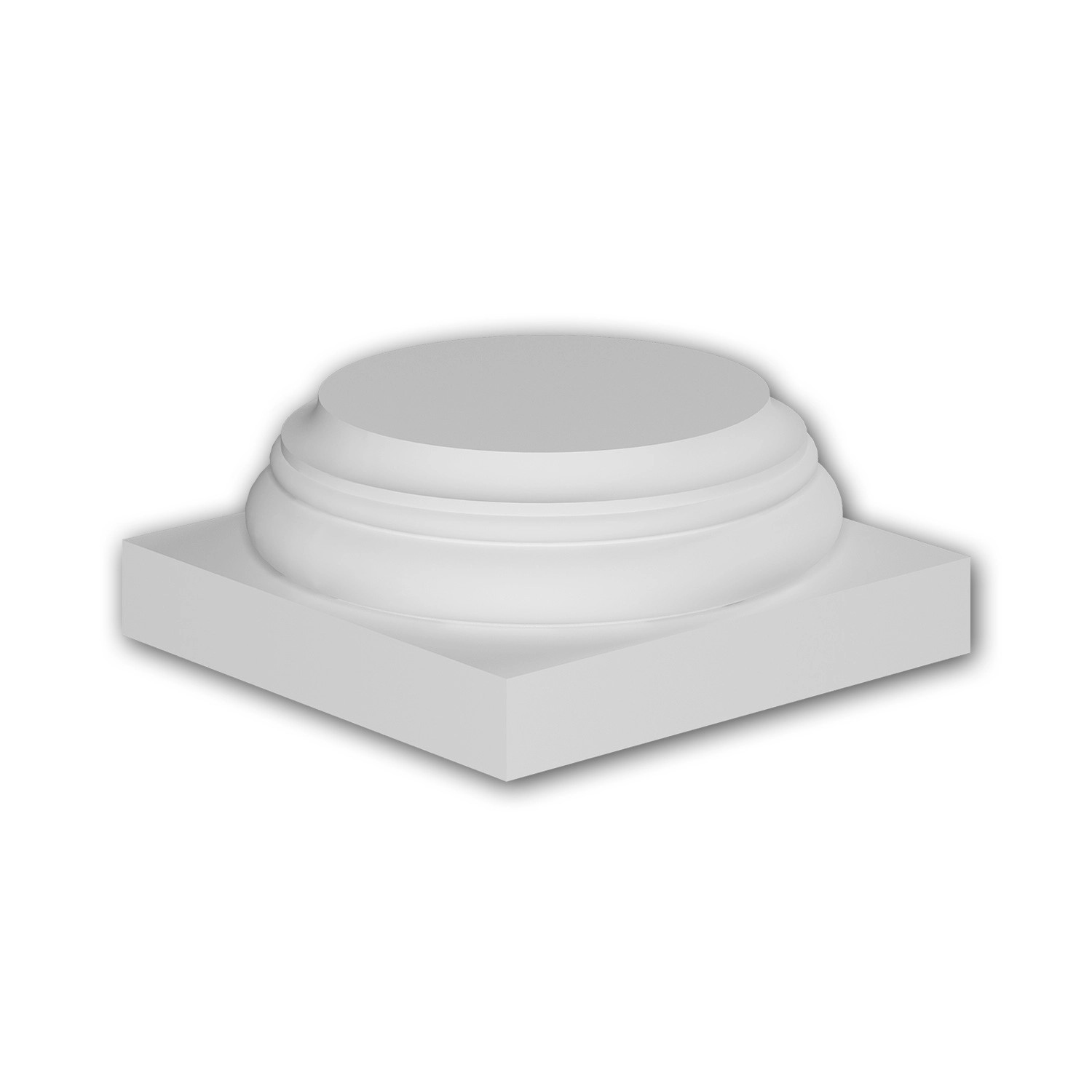 PROFHOME 413001 Vollsäulen Sockel Fassadenstuck Säule Fassaden Element 48,2 cm x 48,2 cm x 19,9 cm Weiß