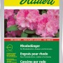 Sack Hauert Rhododendrondünger 20kg mit Rhododendronblüten. Spezialdünger für Moorbeetpflanzen.