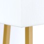 Detailaufnahme: Orion Stehleuchte Gordi mit weißem Schirm und goldenem Gestell.