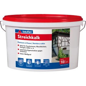 Eimer Baufan Streichkalk, 10 Liter, für kalk- und zementhaltige Untergründe.