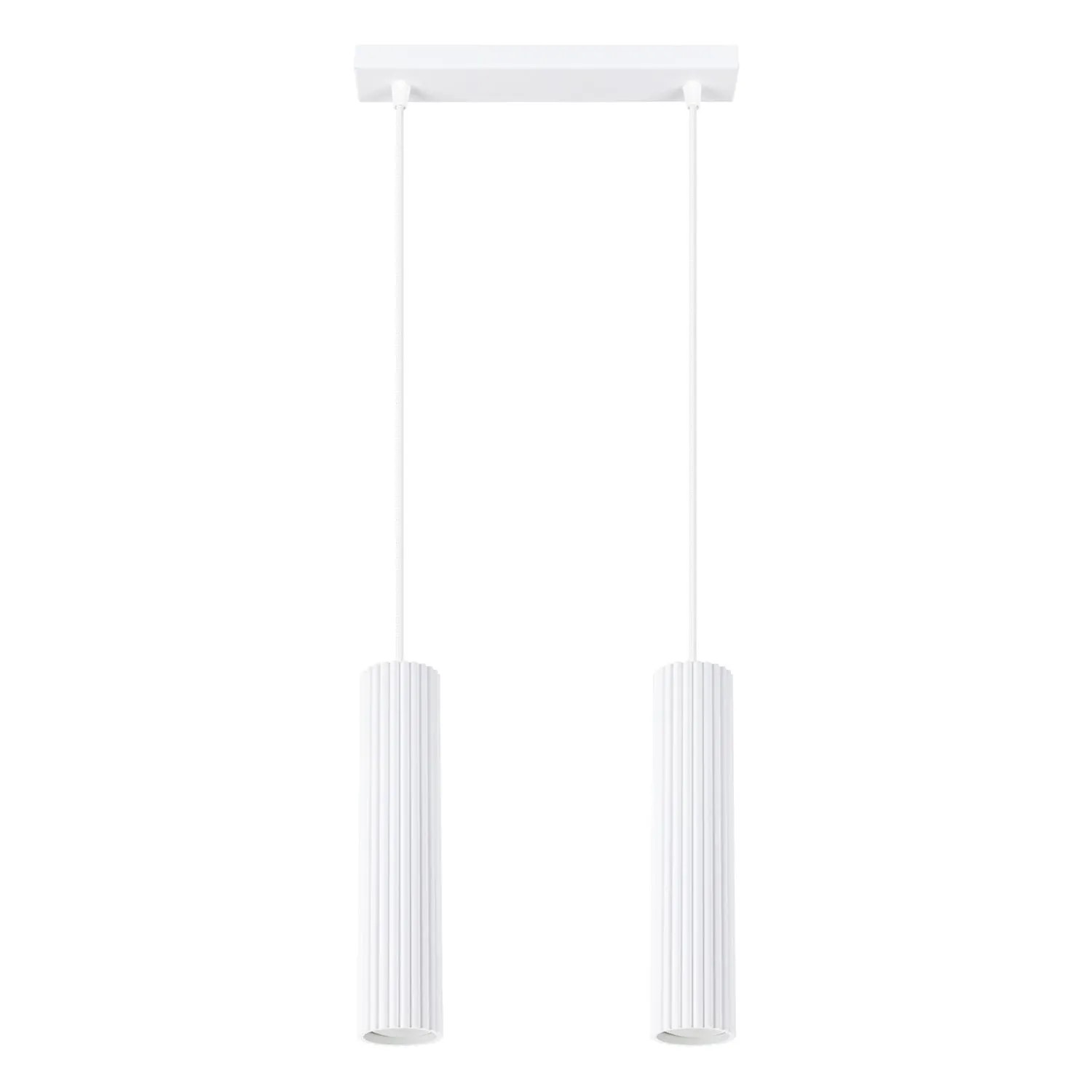 Licht-Erlebnisse Hängelampe Weiß 2-Flammig 30 CM Breit Aluminium GU10 Höhenverstellbar Länglich Modern