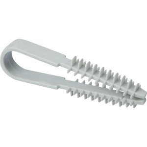 Hellgraue Steckschlaufe zur Kabelbefestigung, 25 Stück, für Rohre und Leitungen.