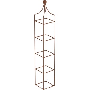 Eleo Obelisk Catania klein, unbeschichtet, aus Schmiedeeisen. Rankhilfe für Kletterpflanzen im Garten.
