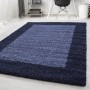 Marineblauer Ayyildiz Hochflorteppich Life, 100x200 cm, mit Bordüre. Flauschiger Shaggy Teppich.