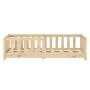 ML-Design Kinderbett 70x140 cm Natur mit Rausfallschutz und Lattenrost