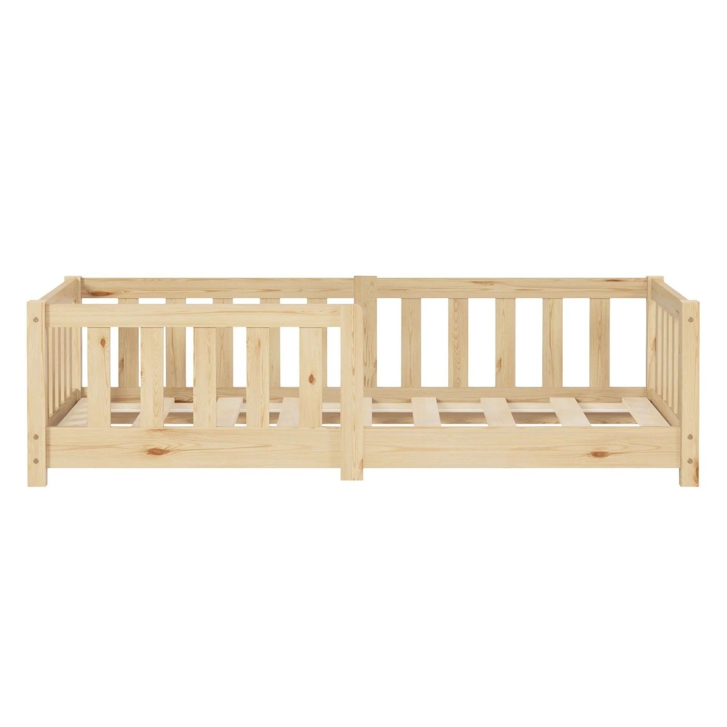 ML-Design Kinderbett 70x140 cm Natur mit Rausfallschutz und Lattenrost
