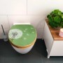 Banjado WC-Sitz aus Bambus mit Pusteblumen-Motiv, Absenkautomatik.