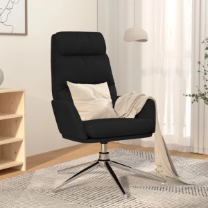 Schwarzer vidaXL Relaxsessel aus Stoff mit Drehfuß. Bequemer Loungesessel für Wohnzimmer.