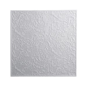 Weiße Decosa Deckenplatte Luxemburg 50x50 cm mit strukturierter Oberfläche für stilvolle Deckenverkleidung.