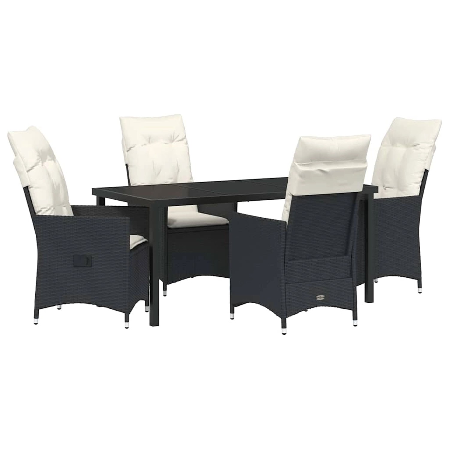 vidaXL Garten Essgruppe mit Kissen 5-Tlg Schwarz Poly Rattan 3379537 günstig online kaufen
